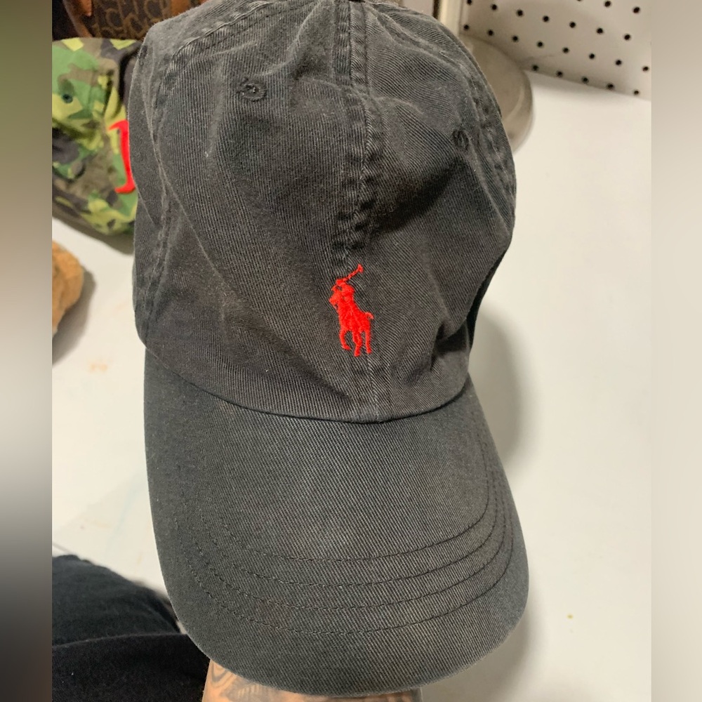 Ralph Lauren Charcoal Cap with Red Emblem - Picture 3 of 9